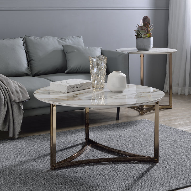 Acme Furniture Aziz Champagne End Table