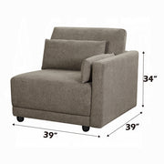Acme Furniture Rylie Brown Modular RAF Armrest Chair