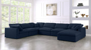 Meridian Furniture Serene Grey Fabric Modular 7pc Sectional with Ottoman