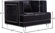Meridian Furniture Lucas Black Velvet Chair