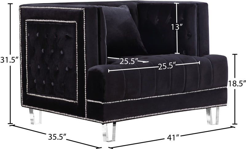 Meridian Furniture Lucas Black Velvet Chair