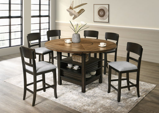 Crown Mark Oakly 7pc Counter Height Table Set