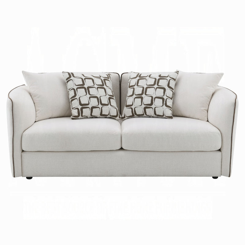 Acme Furniture Yolanda Beige Loveseat with 4 Pillows