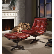 Acme Furniture Gandy Retro Brown Chair and Ottoman Set