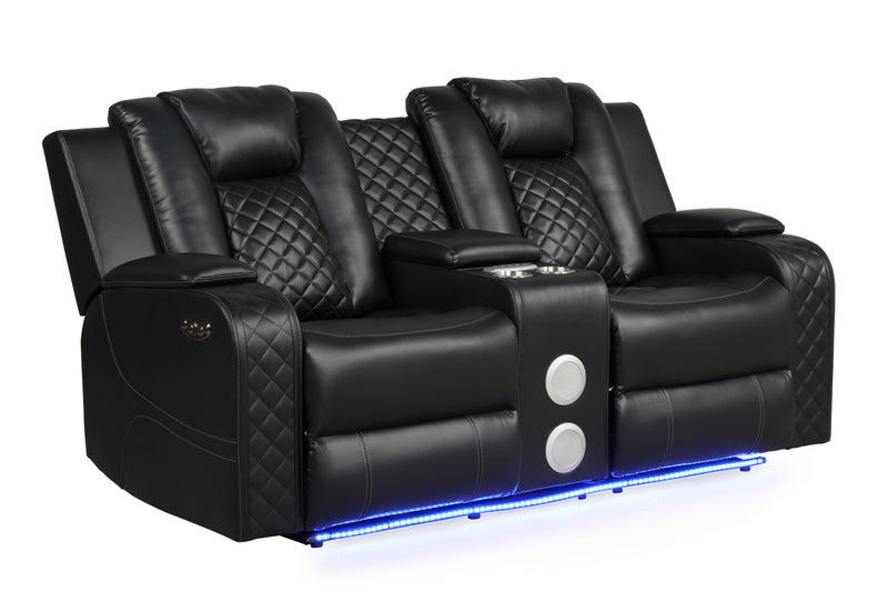 Galaxy Home Benz Ice LED Power Reclining 2pc Living Room Set