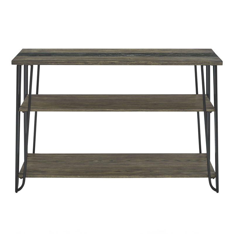 Steve Silver Harper Brown Sofa Table with Sintered Stone Inlay