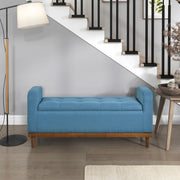 Home Elegance Brigitte Blue Lift Top Storage Bench
