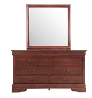 Glory Furniture Louis Phillipe Traditional Cappuccino Dresser and Mirror