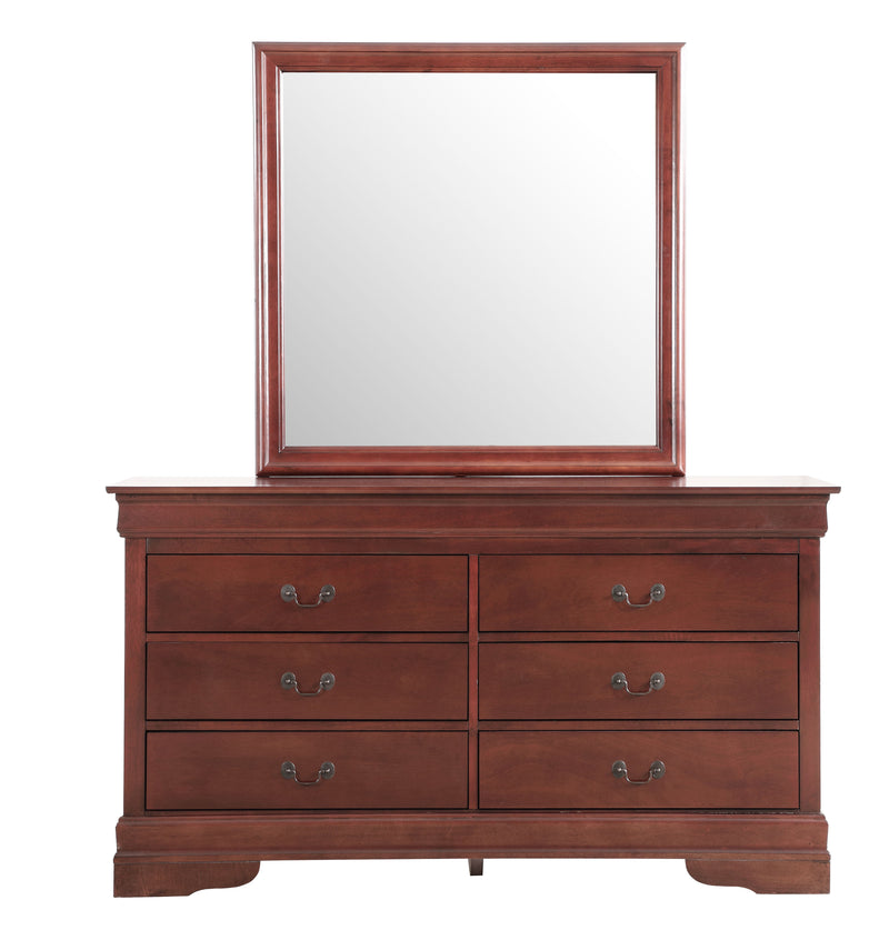 Glory Furniture Louis Phillipe Traditional Cappuccino Dresser and Mirror