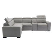 Home Elegance Farrah Gray 3pc Sectional with Pull Out Bed and Console