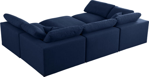 Meridian Furniture Serene Navy Fabric 6pc Modular Sectional
