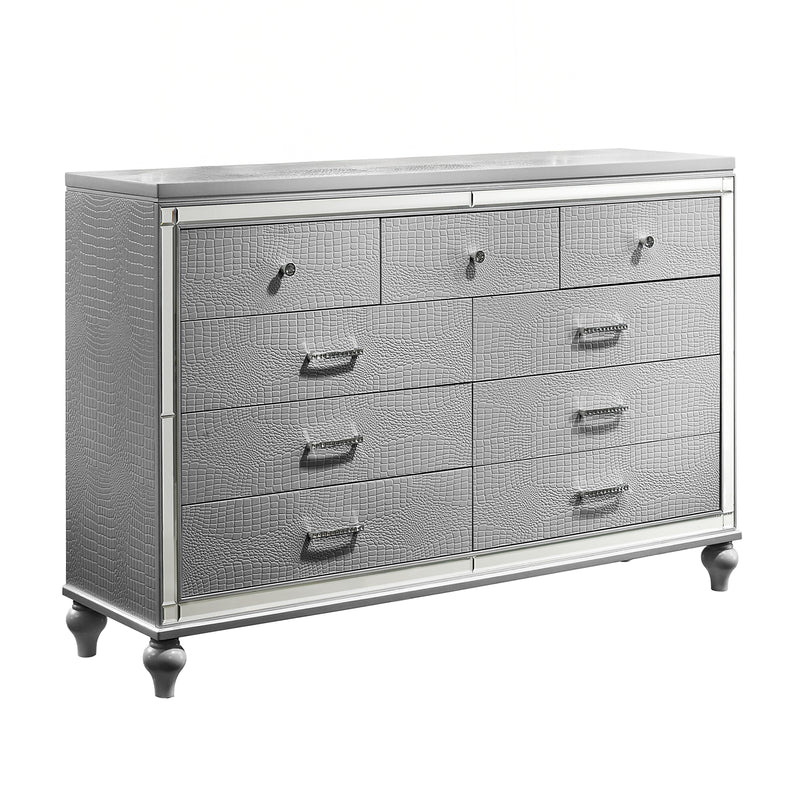 New Classic Furniture Valentino Silver Wood Dresser