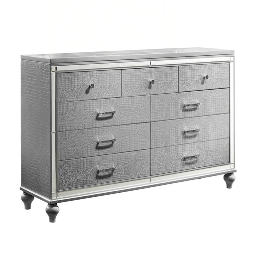 New Classic Furniture Valentino Silver Wood Dresser