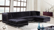 Meridian Furniture Moda Black Velvet 3pc Sectional