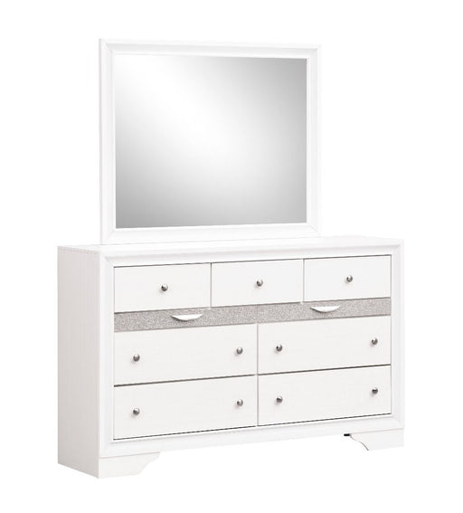 Glory Furniture Madrid White Dresser and Mirror