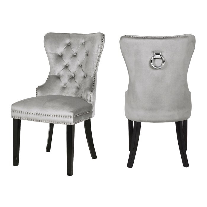 2 Galaxy Home Erica Light Gray Wood Dining Chairs