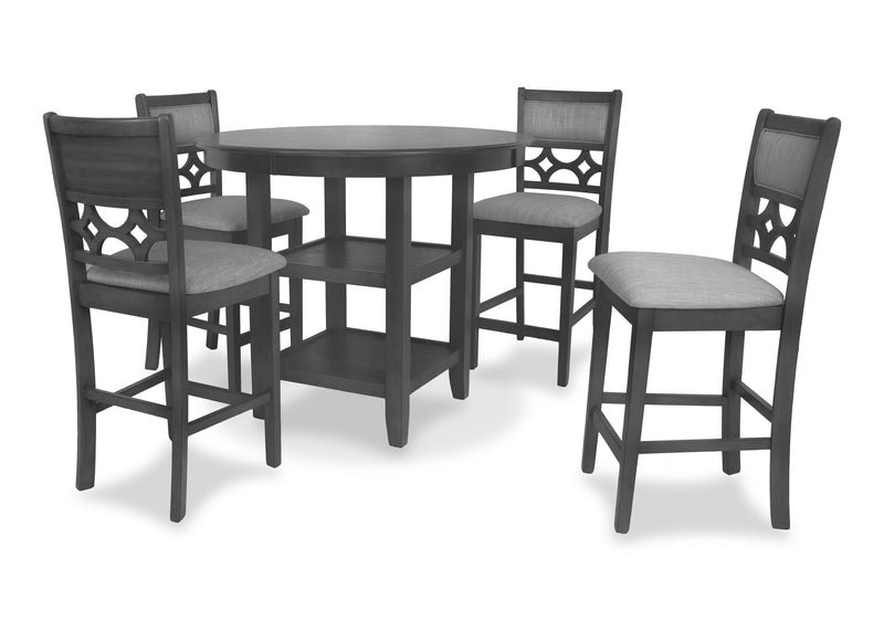 New Classic Furniture Mitchell Gray 5pc Counter Heigth Set