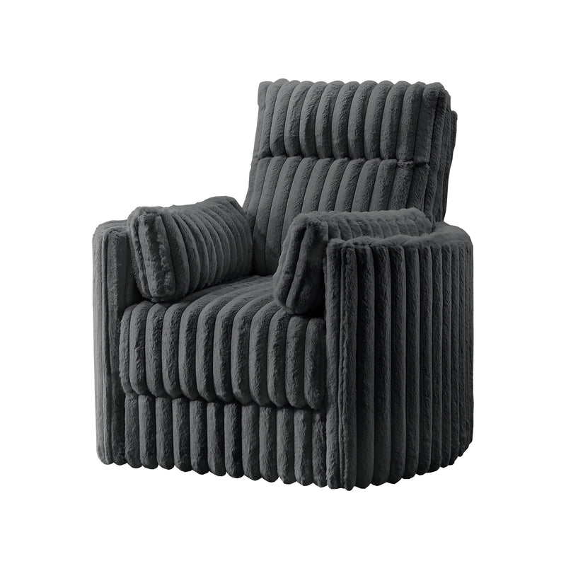 New Classic Furniture Embrace Charcoal Swivel Accent Chair