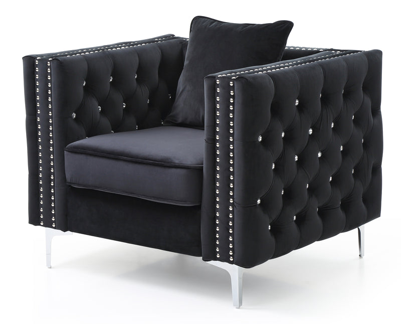 Glory Furniture Paige Black Velvet Chair