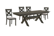 New Classic Furniture Gulliver Rustic Brown 5pc Dining Room Set DT-4CH