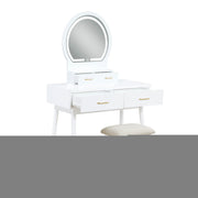 Home Elegance Camilla Gray Vanity Dresser with Mirror and Stool