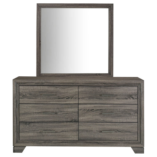 Coaster Furniture Wright Brown Oak Dresser and Mirror