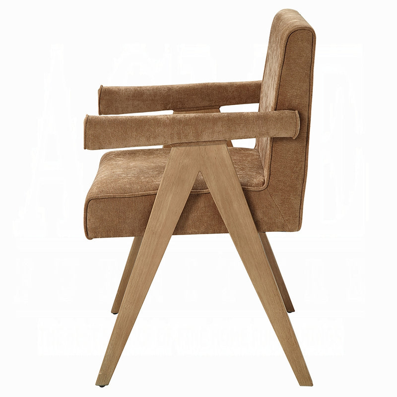 2 Acme Furniture Zoey Chocolate Oak Arm Chairs