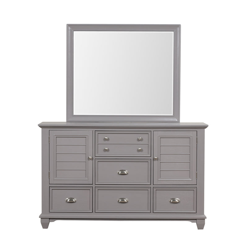 New Classic Furniture Jamestown Gray Dresser and Mirror