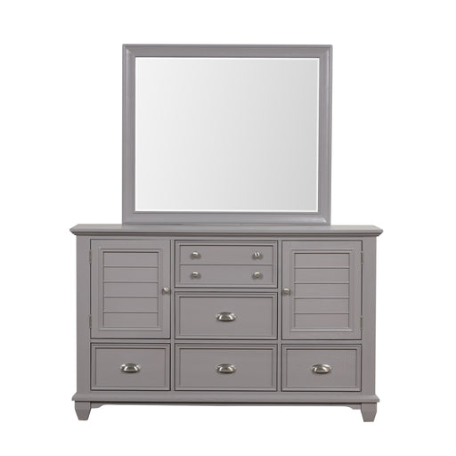 New Classic Furniture Jamestown Gray Dresser and Mirror
