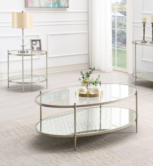 Acme Furniture Zaba Champagne 3pc Coffee Table Set