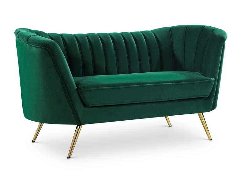 Meridian Furniture Margo Green Velvet Loveseat