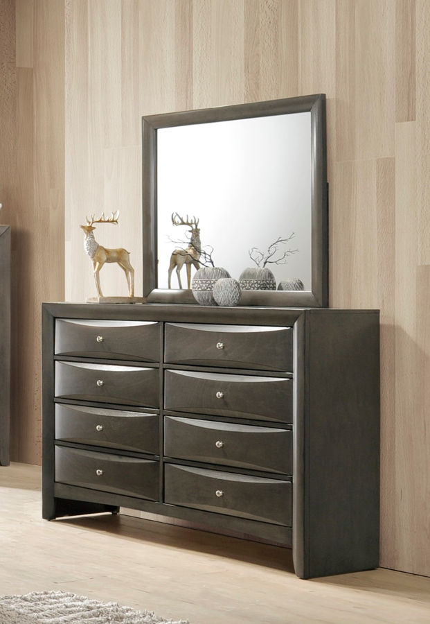Crown Mark Emily Black Dresser And Mirror