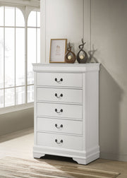 Coaster Furniture Louis Philippe White 5 Drawer Chest