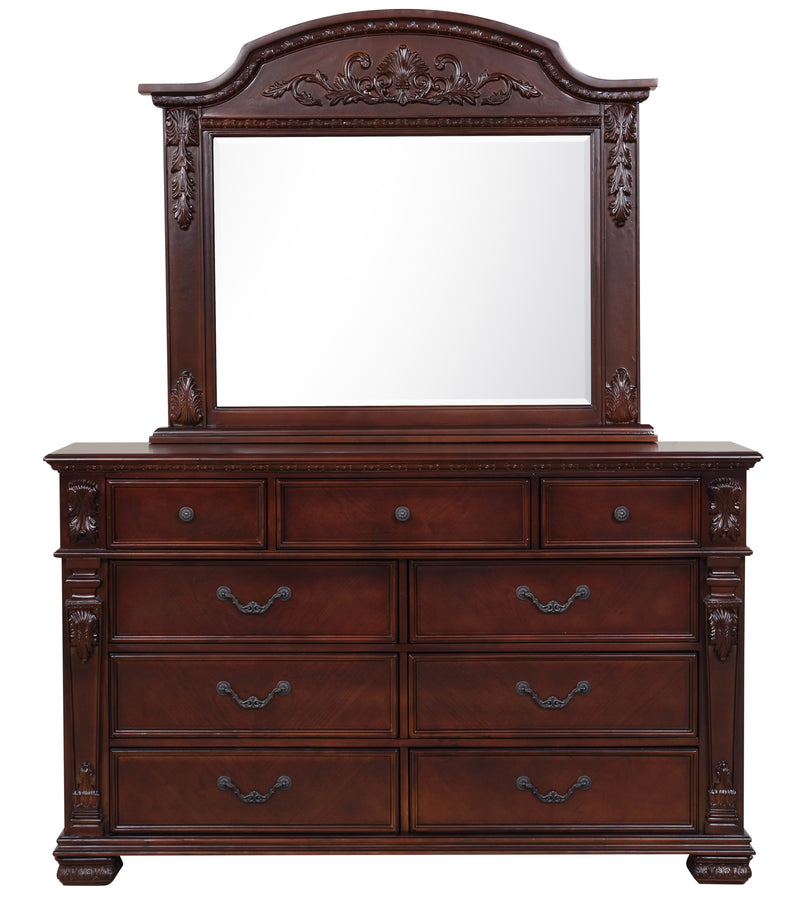 Glory Furniture Lyndon Cherry Framed Mirror