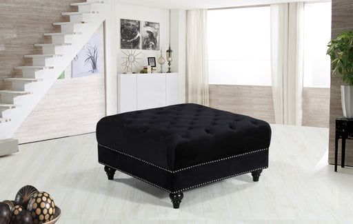 Meridian Furniture Sabrina Cream Velvet Ottoman