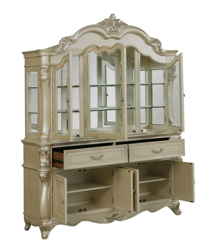 New Classic Furniture Monique Champagne China Buffet and Hutch