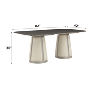 Acme Furniture Kasa Champagne Sintered Stone Top Dining Table