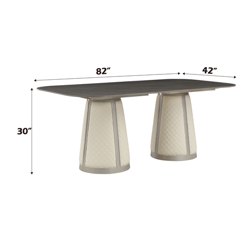 Acme Furniture Kasa Champagne Sintered Stone Top Dining Table