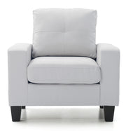 Glory Furniture Newbury White Faux Leather Club Chair
