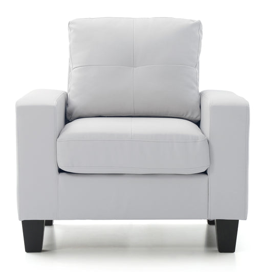 Glory Furniture Newbury White Faux Leather Club Chair