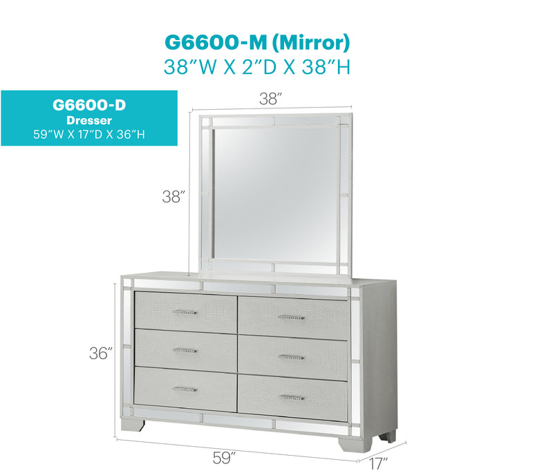 Glory Furniture Madison Silver Champagne Dresser