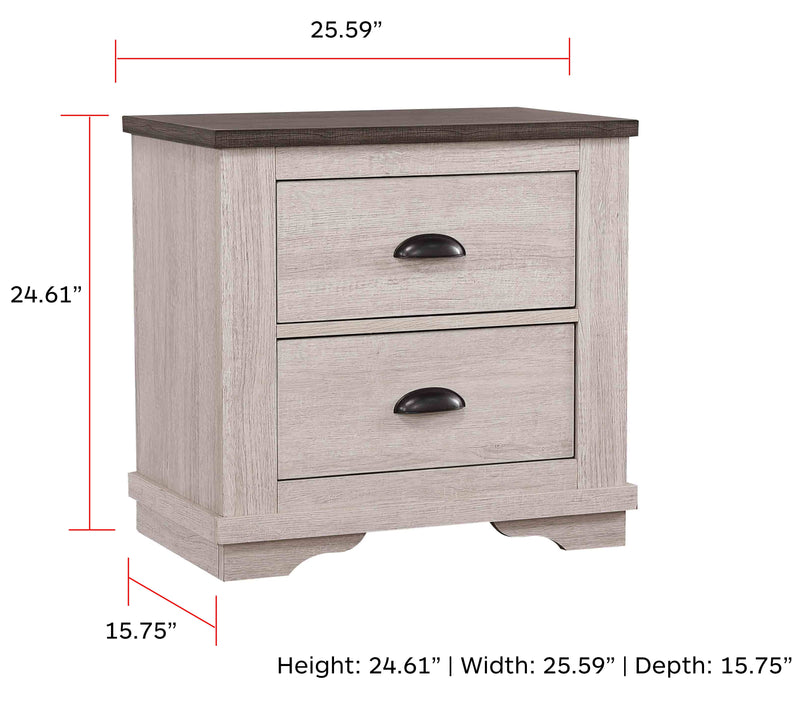 Crown Mark Coralee Grey Night Stand