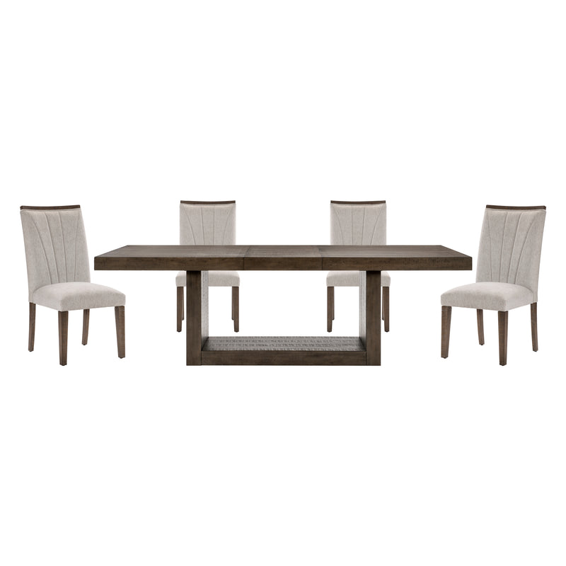 Home Elegance Brookings Brown 5pc Dining Room Set