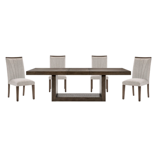 Home Elegance Brookings Brown 5pc Dining Room Set