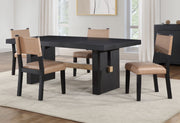 Steve Silver Aubrey Camel Black 5pc Dining Set