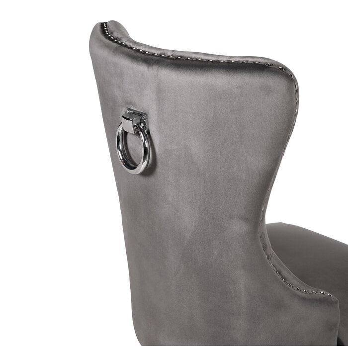 2 Galaxy Home Erica Light Gray Stainless Steel Dining Chairs