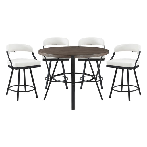 Home Elegance Crowley Black White 5pc Dining Room Set