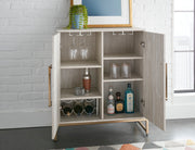 Steve Silver Larkin White Faux Marble Wine Cabinet