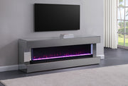 Coaster Furniture Vallerie Black 71 Inch TV Stand with Flame Box