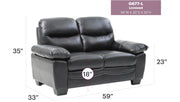 Glory Furniture Marta Black Faux Leather Loveseat